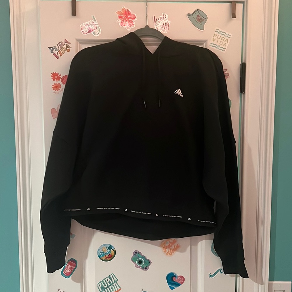 Black Adidas Crop Sweatshirt Size S